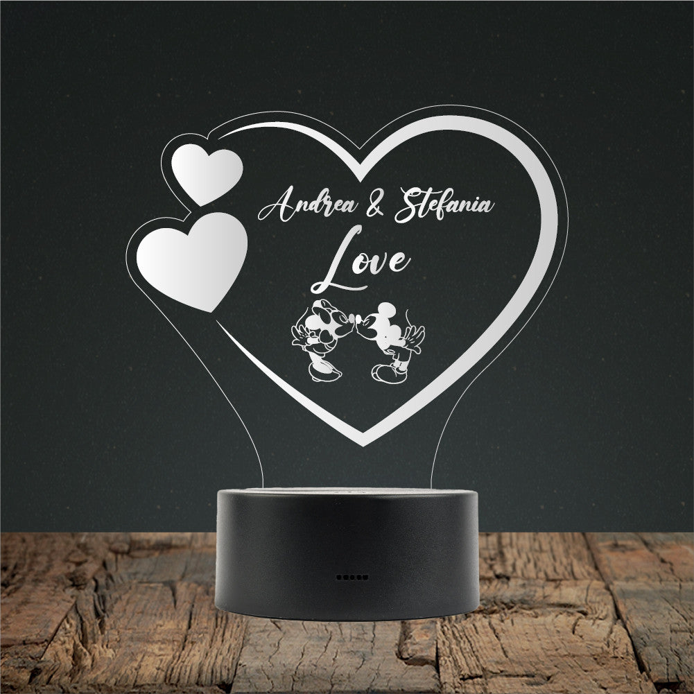 Lampada led San Valentino personalizzata con nomi