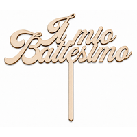 Cake topper Il mio Battesimo in legno