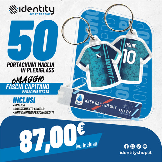 Promo 50 portachiavi maglia in plexiglass + fascia capitano omaggio