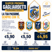 Promo gagliardetto pentagonale 26x35 cm