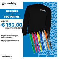 Promo 10 felpe girocollo + 100 penne