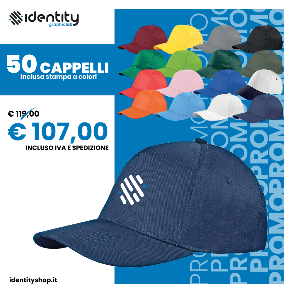 Promo 50 cappelli adulto personalizzati