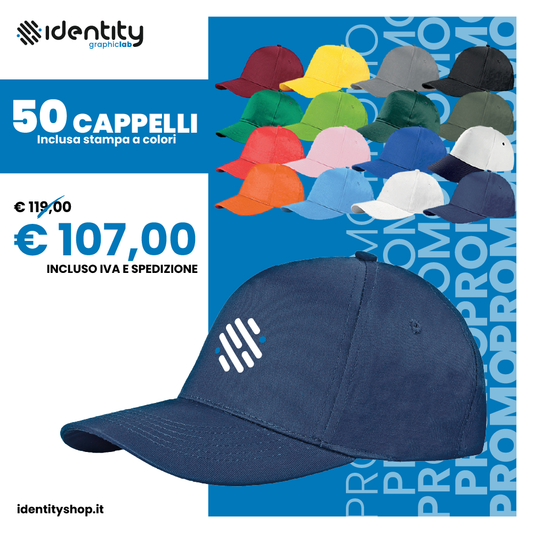 Promo 50 cappelli adulto personalizzati
