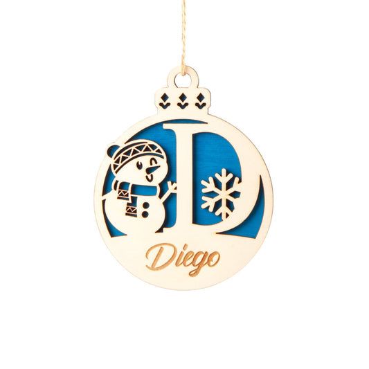 Pallina di Natale in legno personalizzata con nome - Identity SRLs