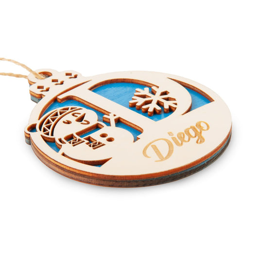 Pallina di Natale in legno personalizzata con nome - Identity SRLs