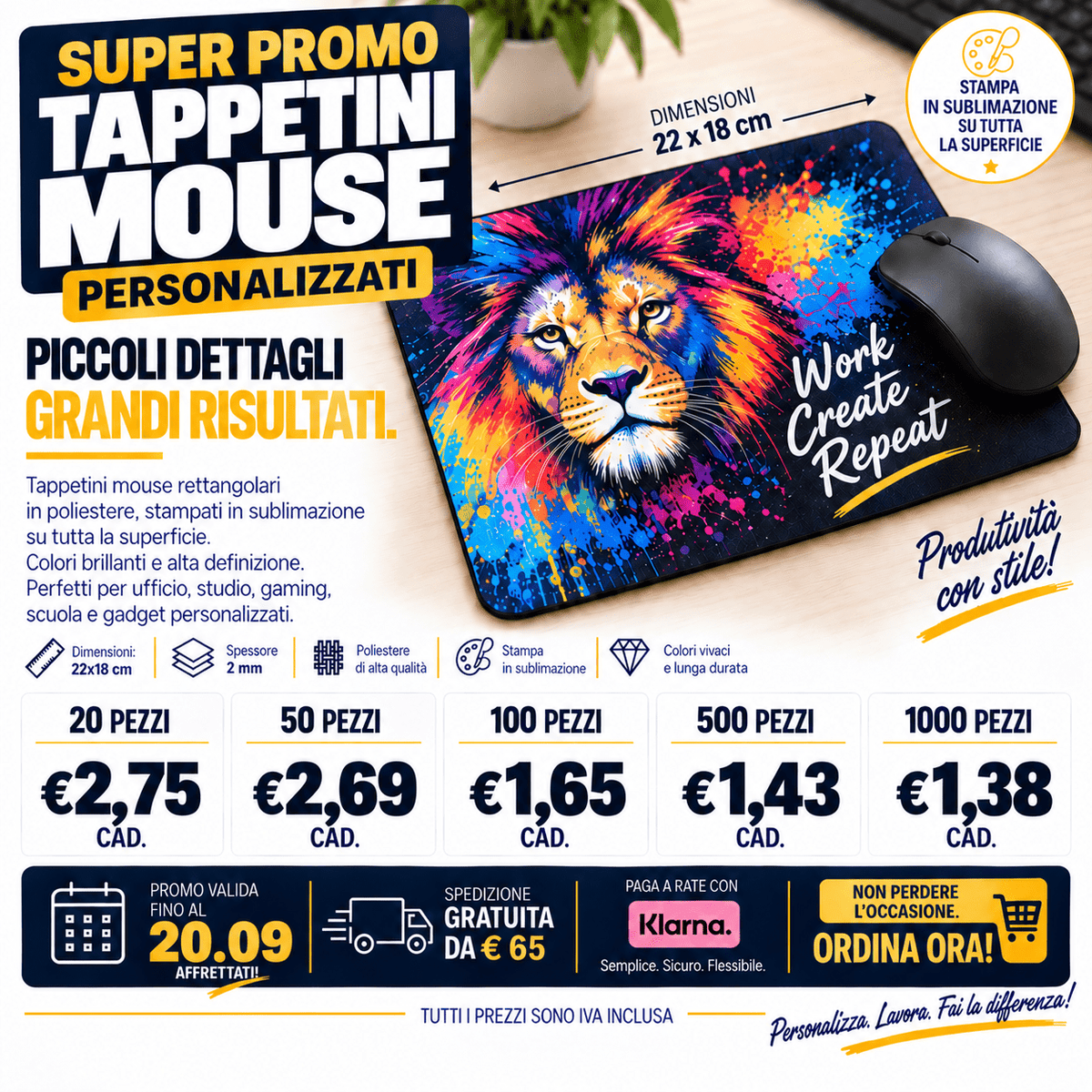 Promo tappetini mouse rettangolari - Identity SRLs