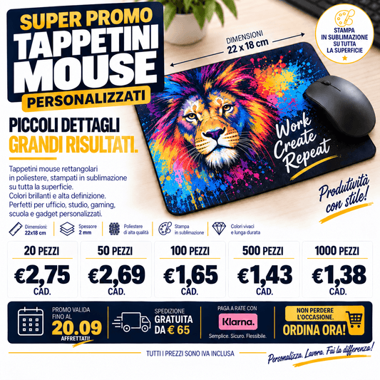 Promo tappetini mouse rettangolari - Identity SRLs